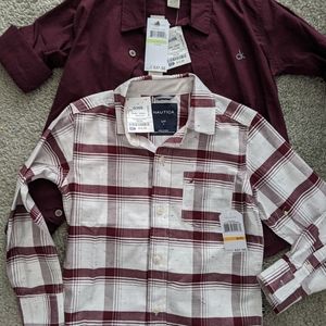 NWT Boys 4t burgundy dress shirts (2)